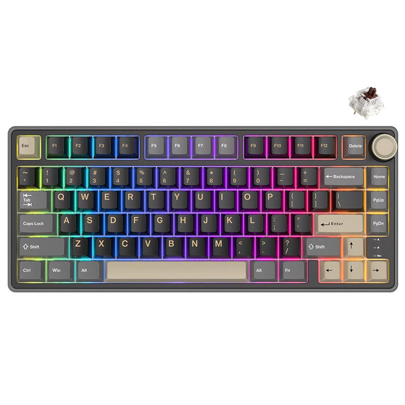 Royal Kludge R75 QMK Single-Mode RGB 81 Keys Hot-Swappable Mechanical Keyboard Phantom