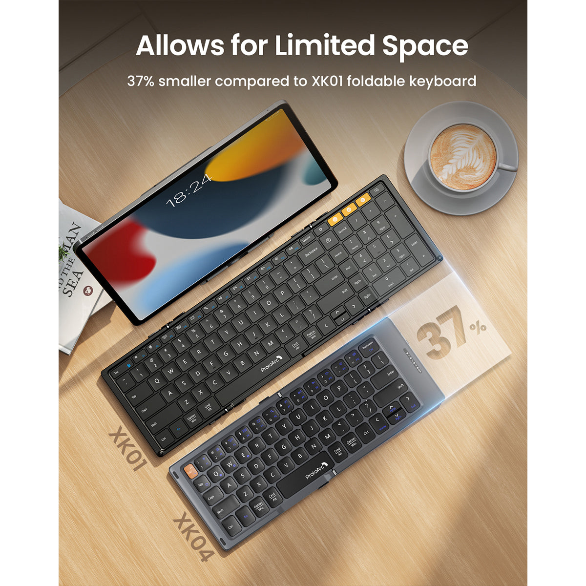 ProtoArc XK04 Foldable Compact Bluetooth Keyboard (Space Grey) (CP015548)