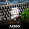 Ajazz AK650 White Backlit Wired 66-Key Gasket-Mounted Hot-Swappable Mechanical Keyboard (Black)