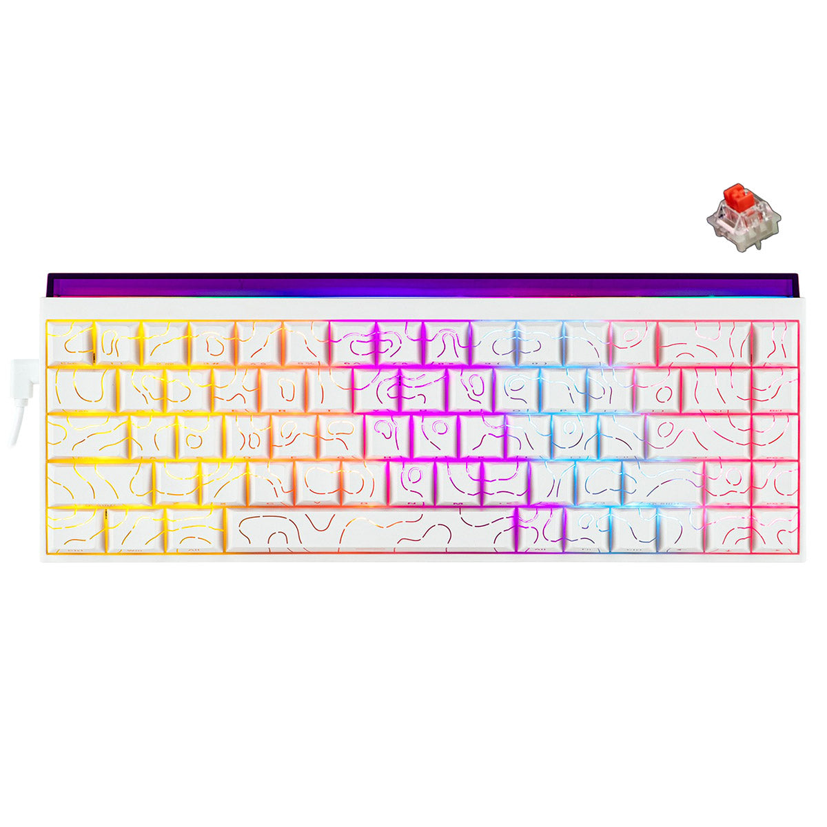 Nacodex x Ajazz NK68 Mixed Light Wired 68-Key Hot-Swappable Mechanical Keyboard (White Contour)