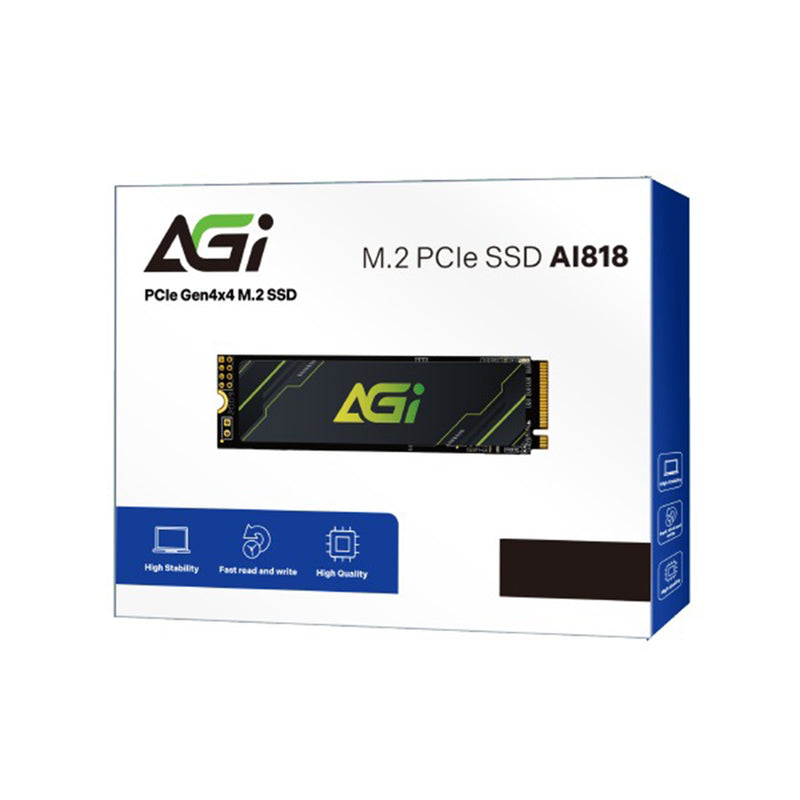 AGI AI818 1TB M.2 PCIe NVMe Gen 4x4 4700MB/s Read/2800MB/s Write Internal SSD (AGI1T0G43AI818-CB)