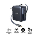 Baseus EnerCore CJ11 Fast Charger with Retractable Cable 2C+U 100W (Cluster Black) (E0120N00)