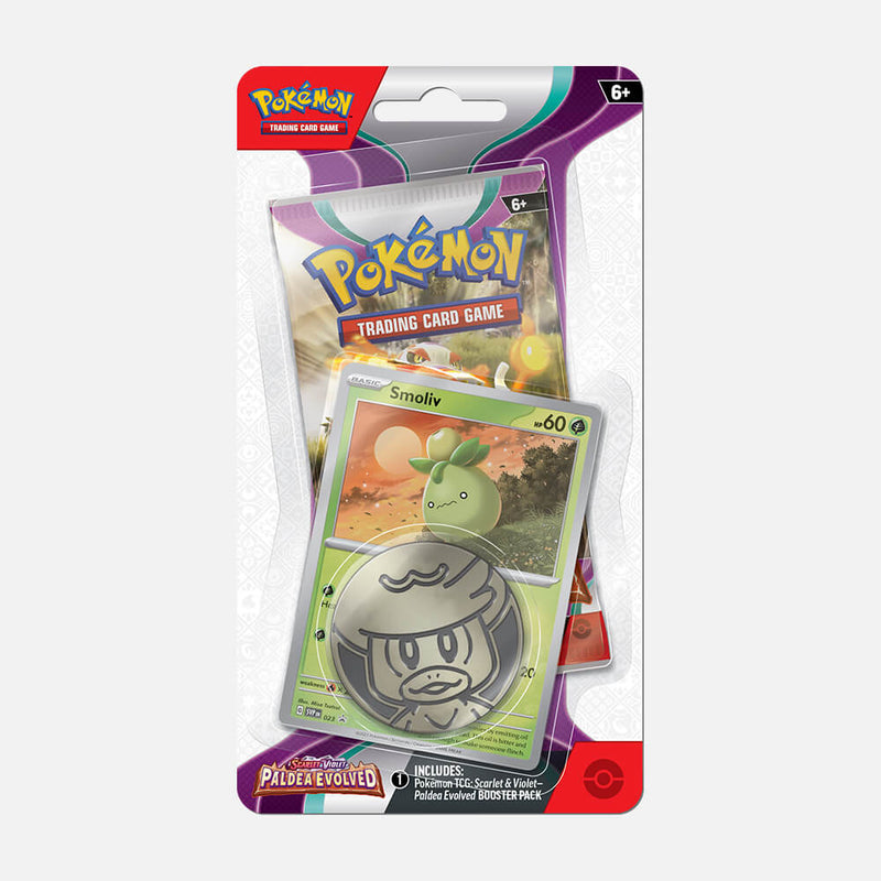 Pokemon Trading Card Game SV02 Scarlet & Violet Paldea Evolved Checklane Blister (Smoliv)