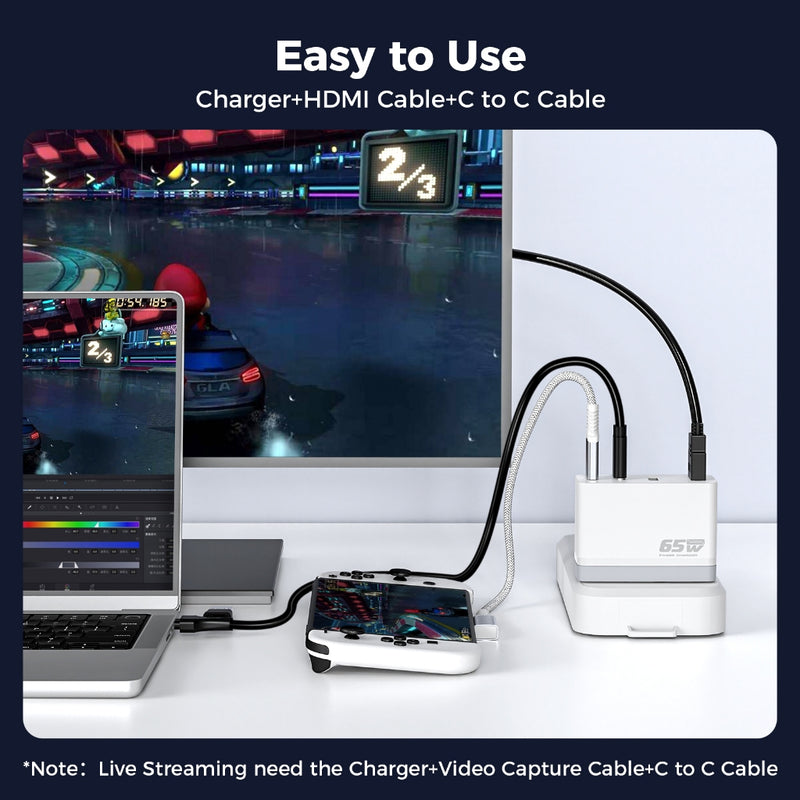 IINE 65W Charger Capture Card Video Adapter (White) (L948) | DataBlitz