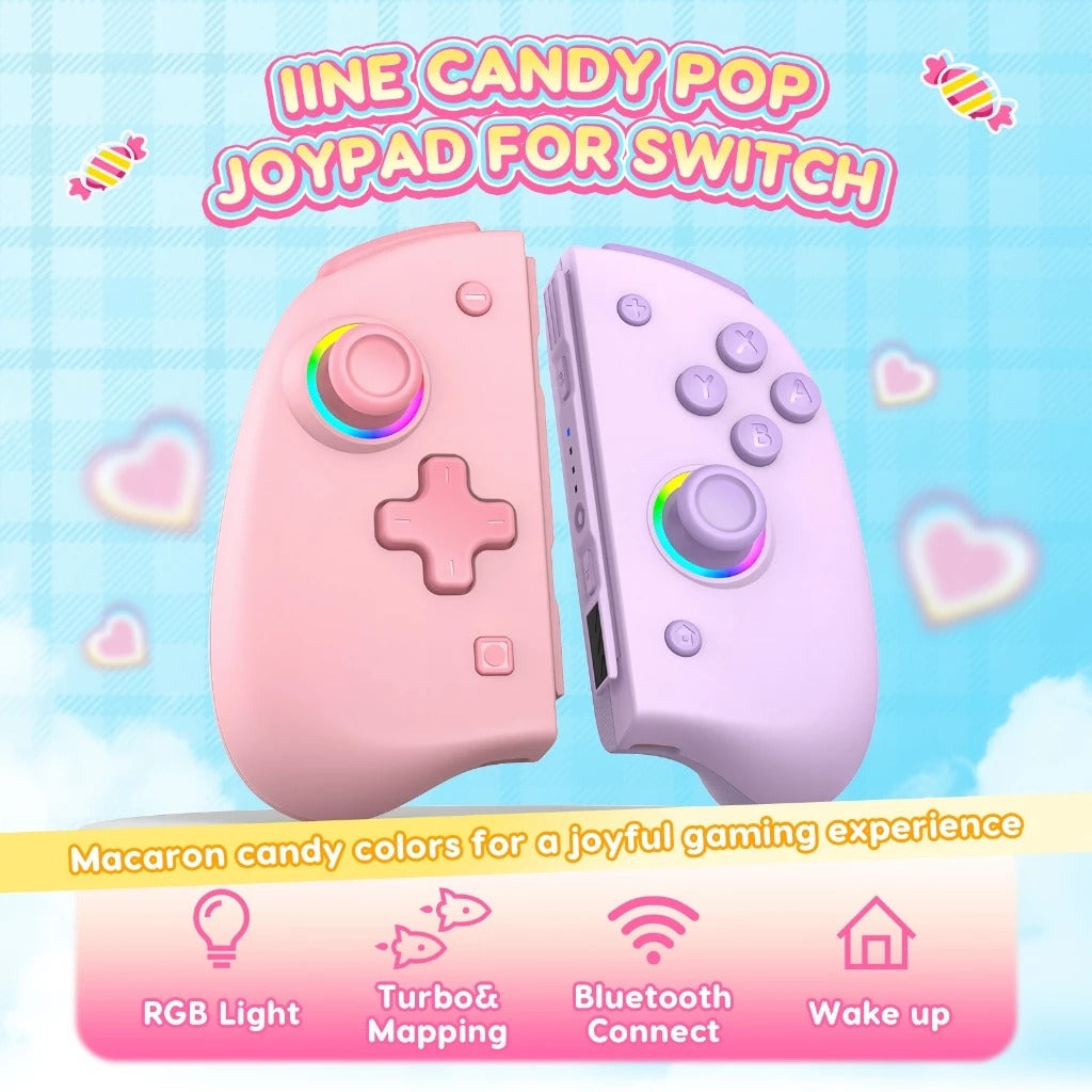 IINE Candy Pop Left & Right JoyPad for Switch (Macaron Pink/ Purple) (L996)