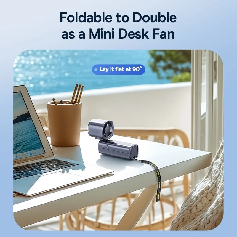 Baseus GoTrip DT1 High-Speed Foldable Handheld Fan (Space Grey) (C10272301813-00)