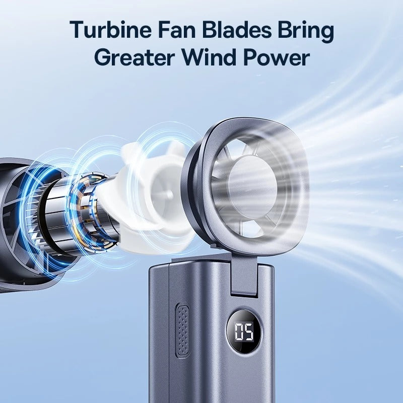 Baseus GoTrip DT1 High-Speed Foldable Handheld Fan (Space Grey) (C10272301813-00)