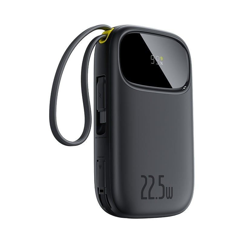 Baseus QPow 3 Digital Display Fast-Charging Power Bank with Built-in USB-C + iP Cable 20000mAh 22.5W