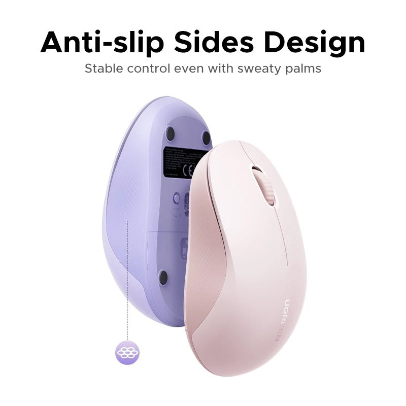Ugreen Multi-Mode 4000DPI Wireless Mouse (Pink, Purple, Gray)