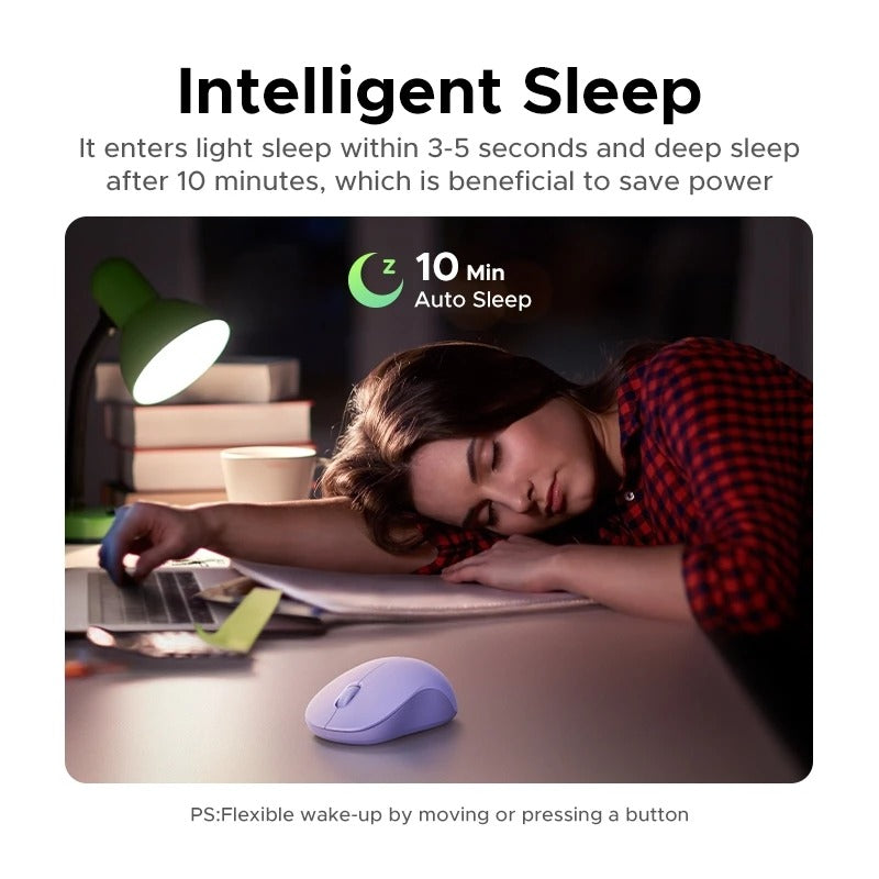 Ugreen Multi-Mode 4000DPI Wireless Mouse (Pink, Purple, Gray)