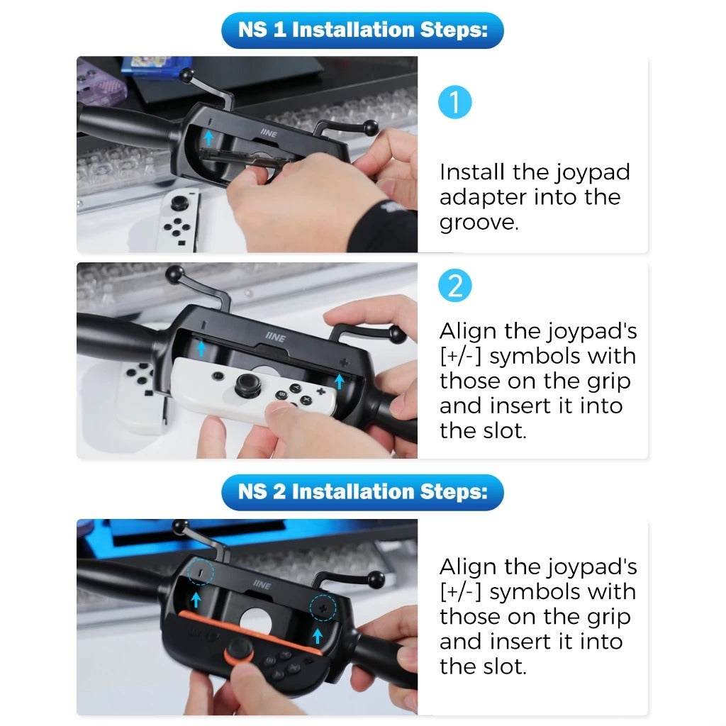 IINE Motorcycle Handlebar for Nintendo Switch/ Nintendo Switch 2 L1246