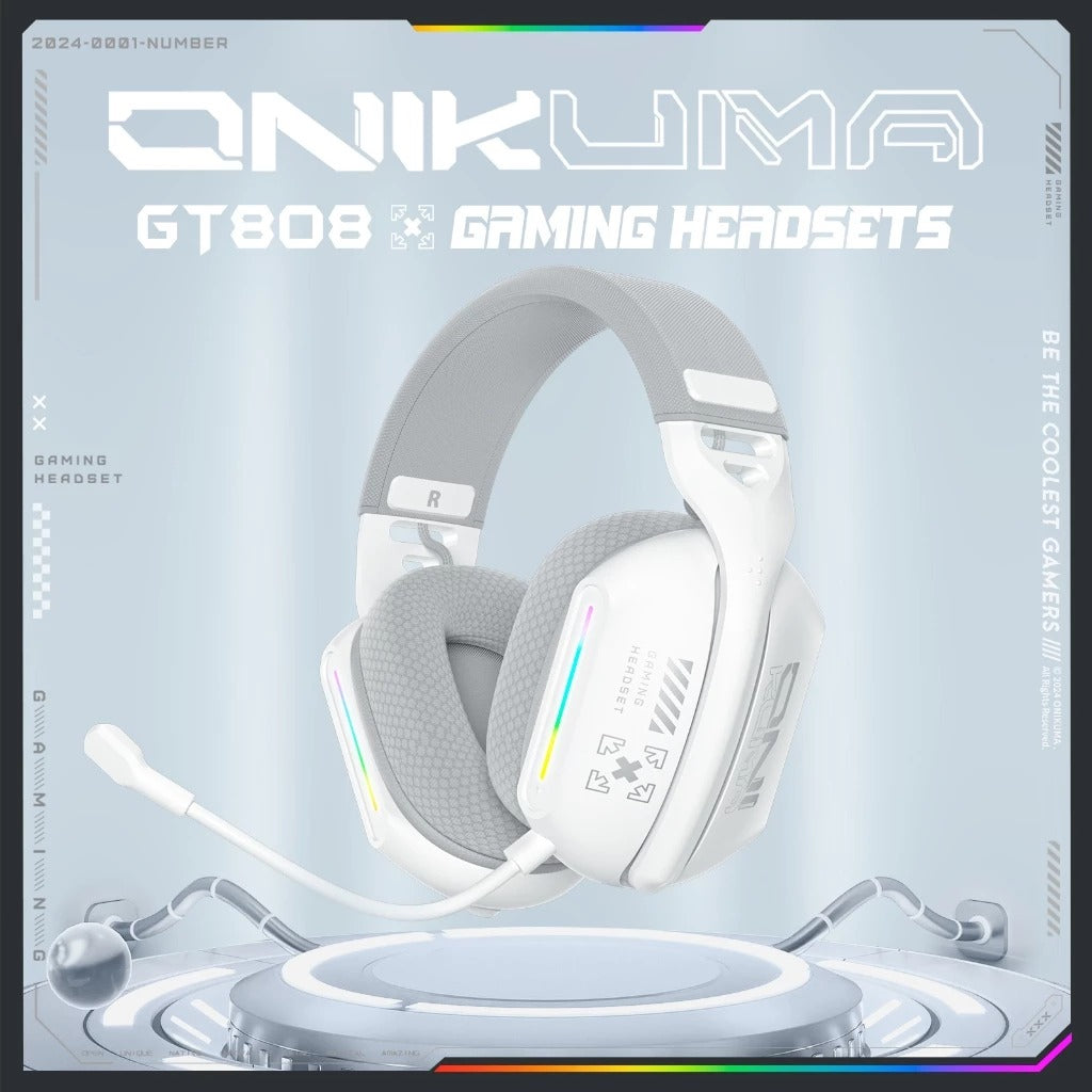 Onikuma GT808 RGB Tri-Mode Gaming Headset with Microphone