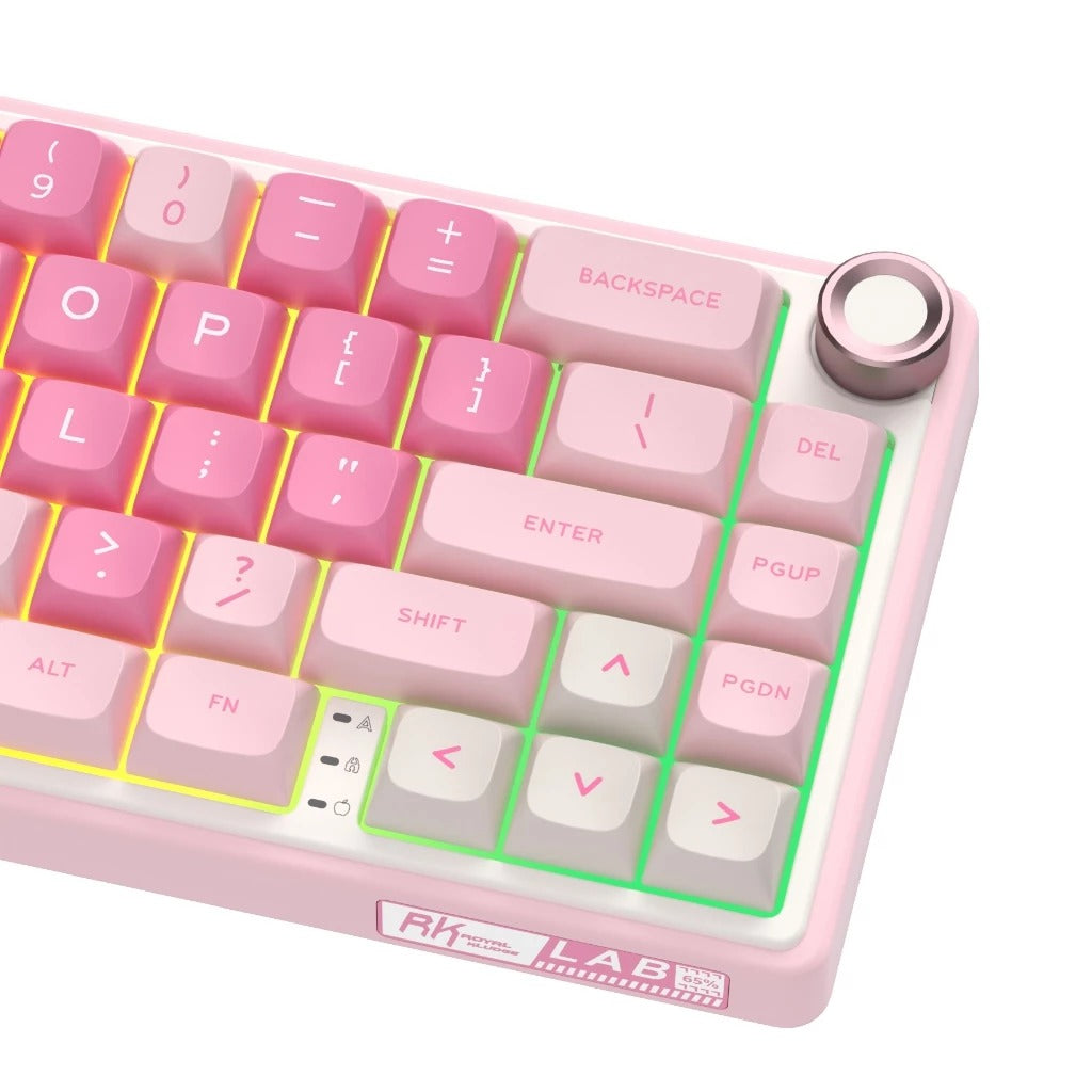 Royal Kludge R65 Single-Mode RGB 66 Keys Hot-Swappable Mechanical Keyboard Pink Melody (Cream Switch)