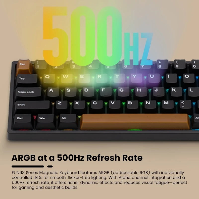 MonsGeek FUN68 HE Wired RGB Magnetic Keyboard (White)