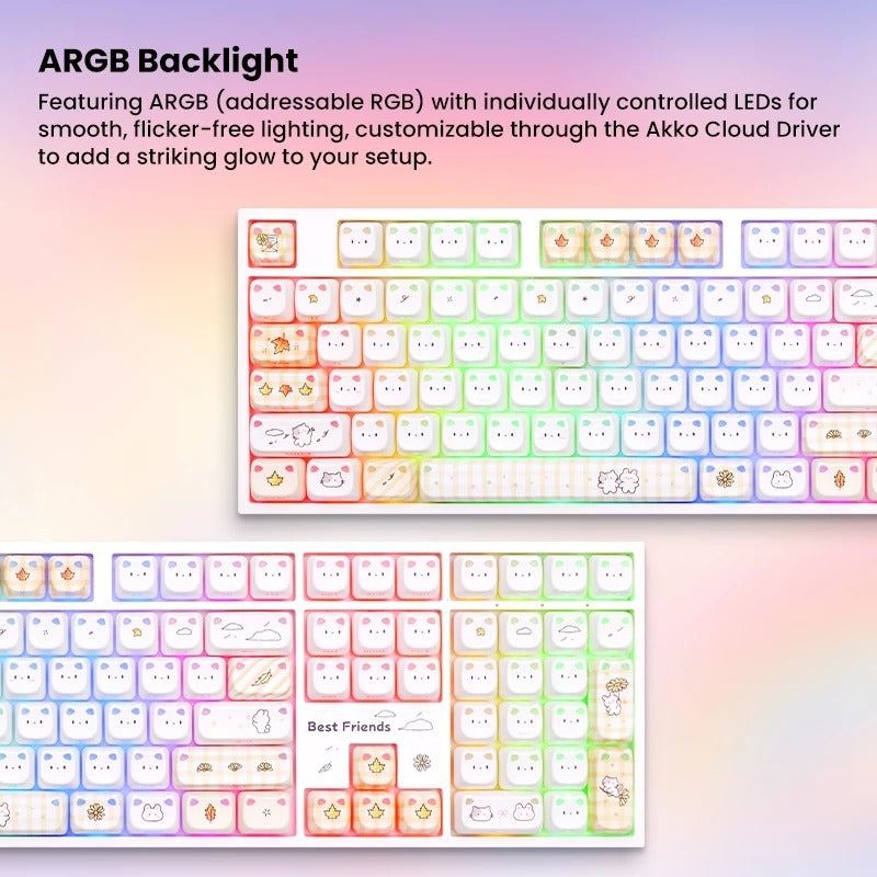 Akko Shiny Kitten 5108 V5 RGB Mechanical Keyboard (White)