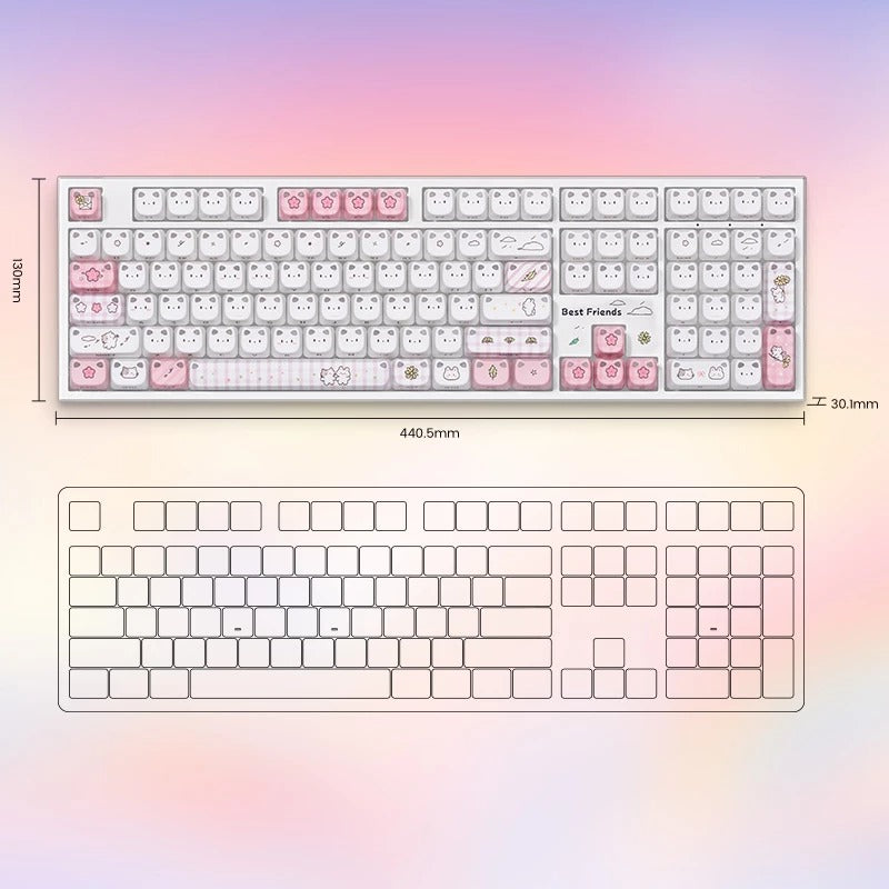 Akko Shiny Kitten 5108 V5 RGB Mechanical Keyboard (Pink)