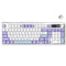 Ajazz AK980 RGB Tri-Mode 98% 97-Keys Gasket-Mounted Hot-Swappable Mechanical Keyboard with 1.14" TFT Display Screen & Knob (Purple/White/Blue) (Maillard Switch, Gift Switch V2)