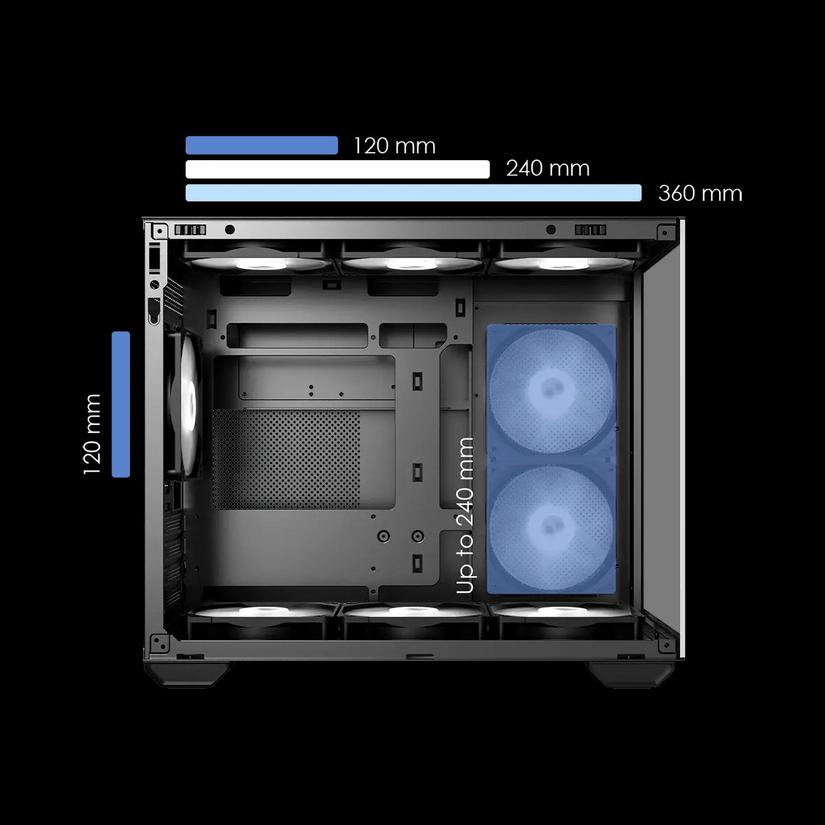 MSI Pro PANO M120L Mini Tower PC Case (Black)