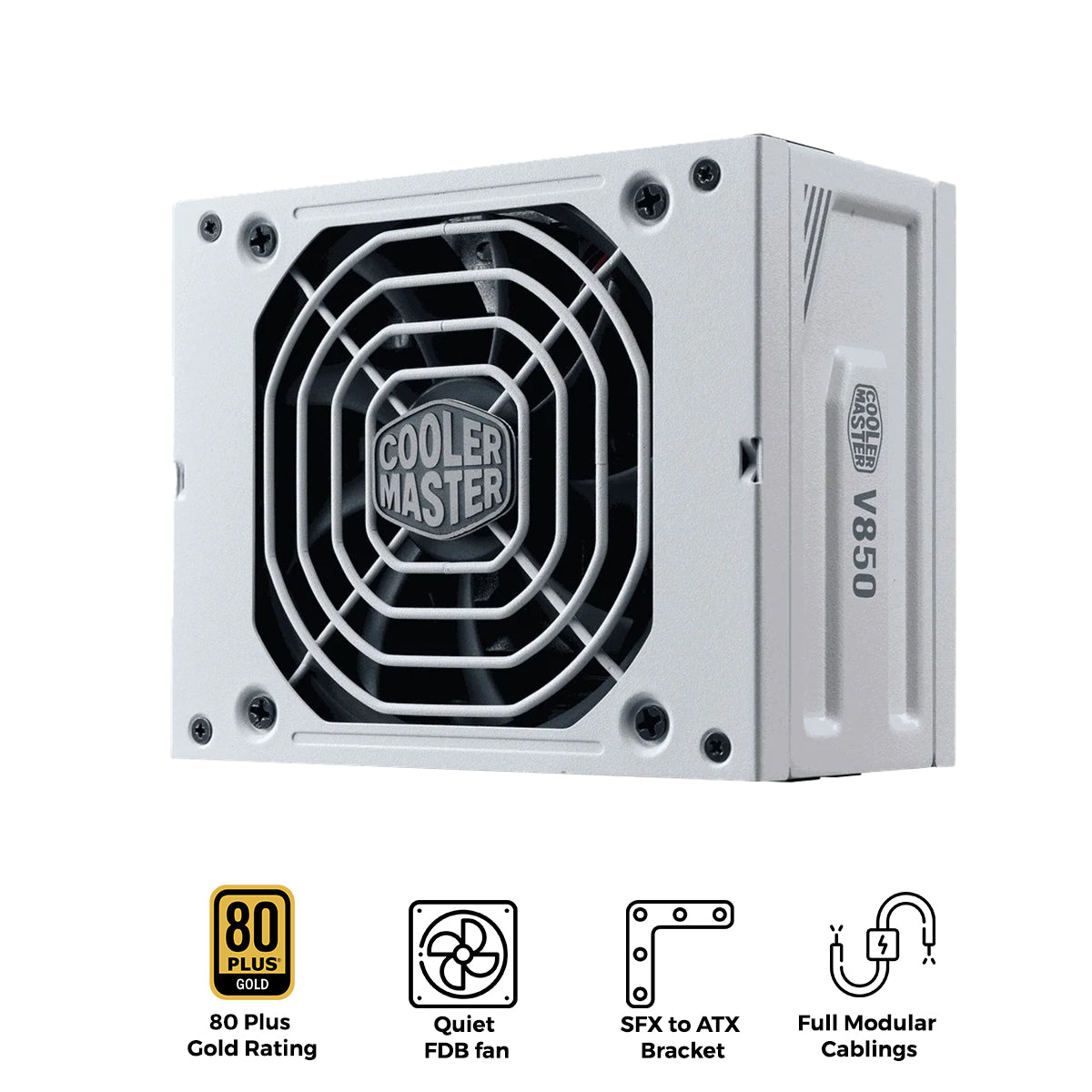 Cooler Master V850 SFX Gold Full-Modular 80+ Gold Certified SFX Power Supply (White)