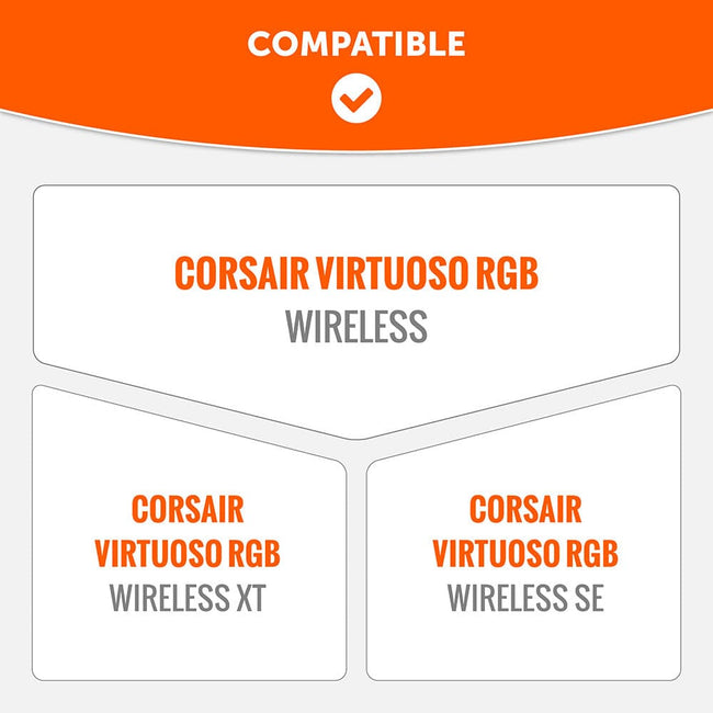 Wicked Cushions Corsair Virtuoso Silicone Headband Cover - WC BandZ Virtuoso (90s Black, 90s White)