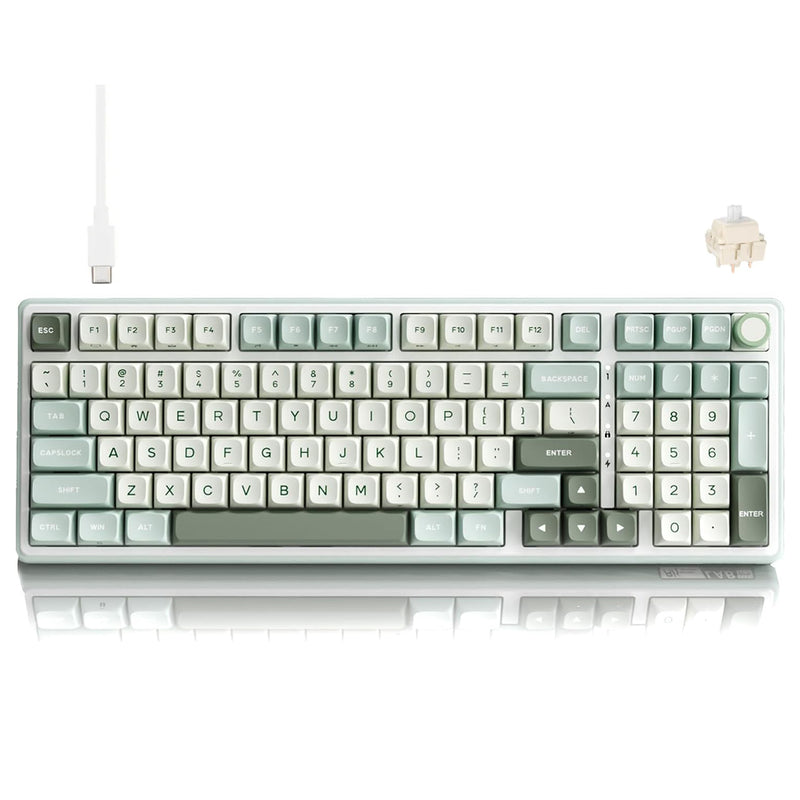 Royal Kludge R98Pro Wired RGB 98 Keys Hot-Swappable Mechanical Keyboard Sky Cyan | DataBlitz