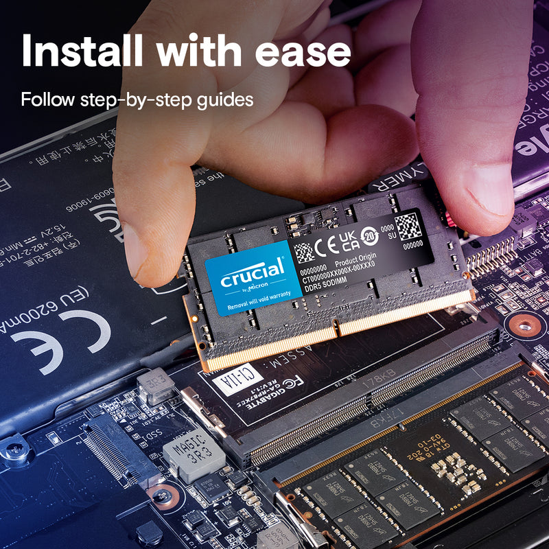 Crucial 8GB DDR5 4800MHz CL40 SO-DIMM Notebook Memory (CT8G48C40S5)