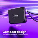 Crucial X9 USB 3.2 Gen-2 (10Gb/s) 1050MB/s Read Type-C Portable SSD (1TB, 2TB, 4TB)