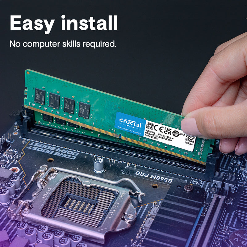 Crucial DDR4 3200 MHz CL22 UDIMM Desktop Memory