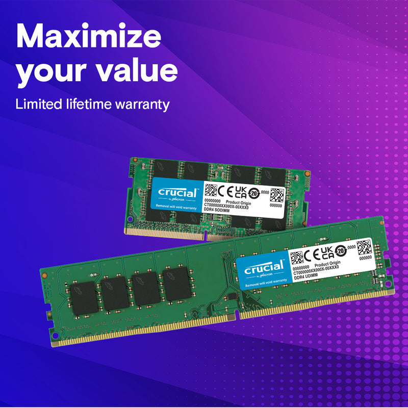 Crucial DDR4 3200 MHz CL22 UDIMM Desktop Memory