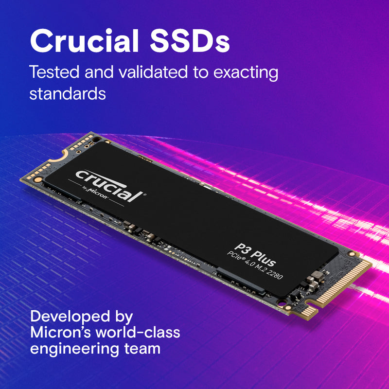 Crucial P3 Plus PCIe M.2 2280 SSD (1TB, 4TB) (CT1000P3PSSD8, CT4000P3PSSD8)