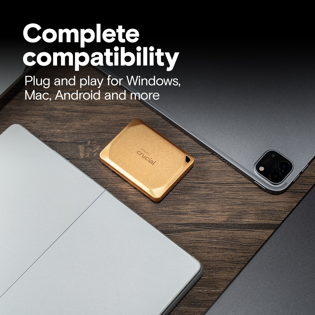 Crucial X10 Pro USB 3.2 Gen-2x2 (20Gb/s) 2100MB/s Read Type-C Portable SSD (Gold) | DataBlitz