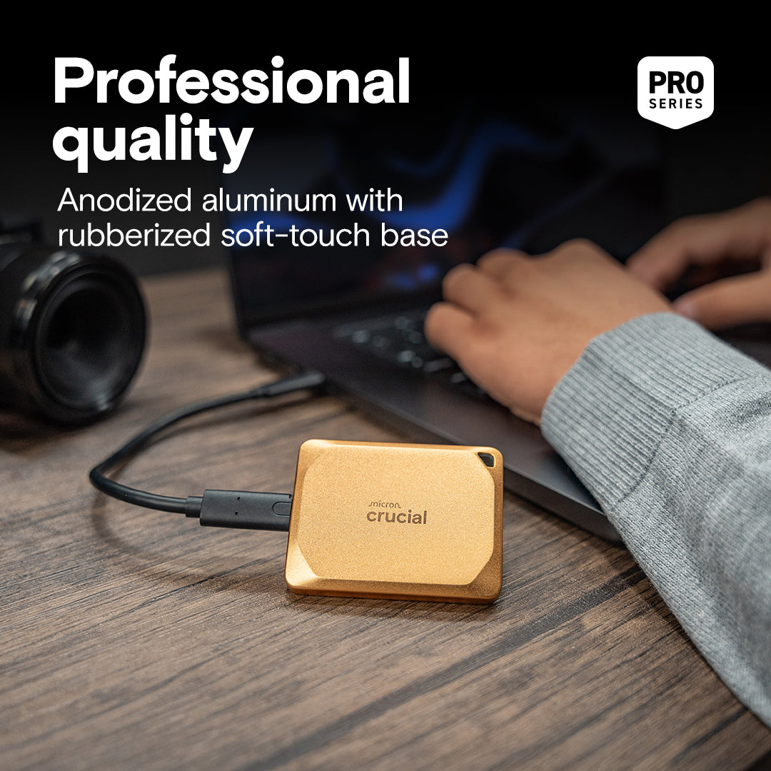 Crucial X10 Pro USB 3.2 Gen-2x2 (20Gb/s) 2100MB/s Read Type-C Portable SSD (Gold) | DataBlitz