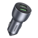 UGreen QC 3.0+QC 3.0 Dual USB-a 36w Fast Car Charger - (Gray) (CD213/10144)