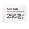 Sandisk High Endurance 256GB MICROSDXC Card With Adapter For Dash CAMS & Home Security Cameras