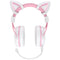 Onikuma X10 Cat Wired Professional Gaming Headset with Noise Cancellation Microphone (White Pink)