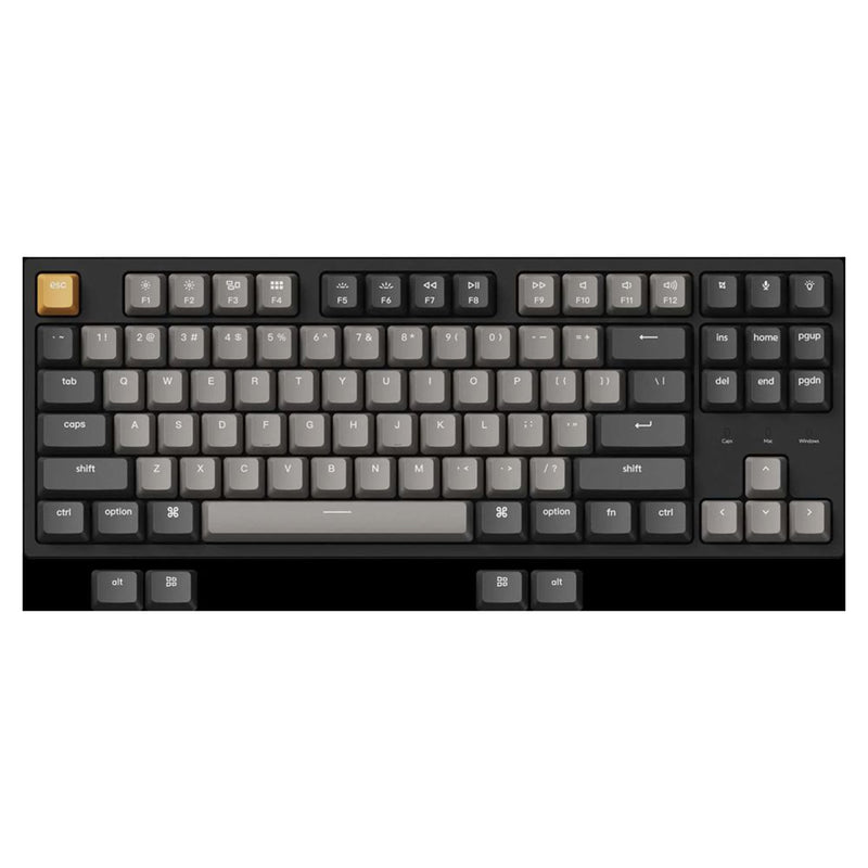 Keychron C1 Pro QMK/Via White Backlight TKL  Wired Mechanical Keyboard (K Pro Brown Switch) (C1P-A3)