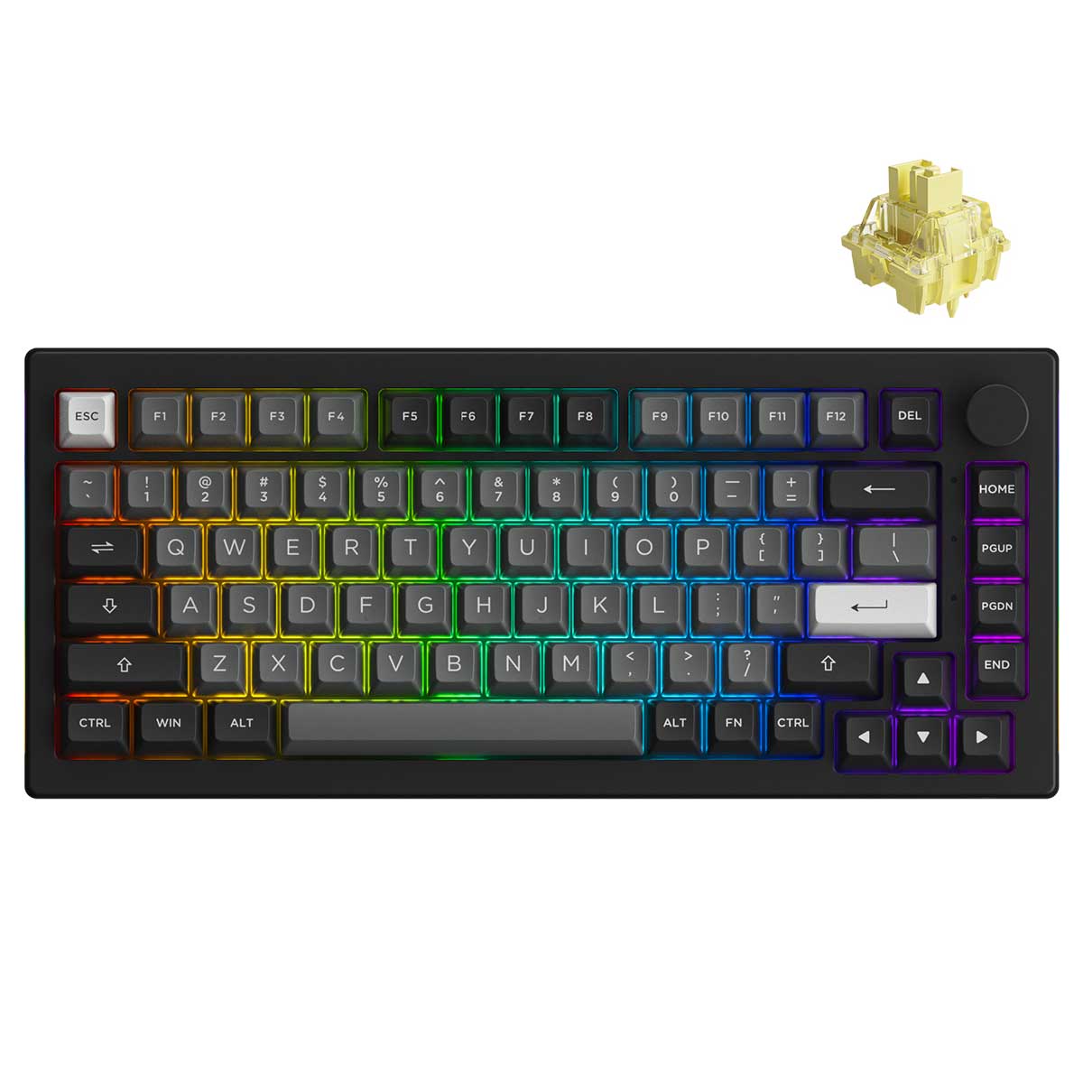Akko Black & Silver 5075B Plus Multi-Modes RGB Hot-Swappable Mechanical Keyboard