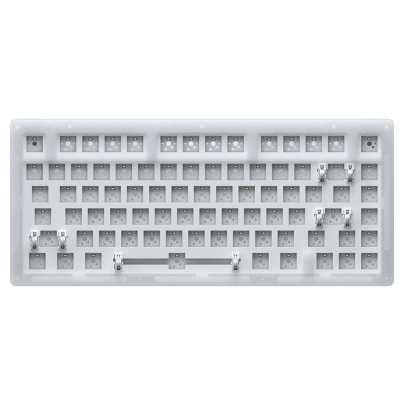 AKKO ACR75 RGB CUSTOM MECHANICAL KEYBOARD HOT-SWAPPABLE DIY KIT SOCKET GASKET MOUNT WITH 81-KEY LAYOUT ACRYLIC CASE (WHITE) - DataBlitz