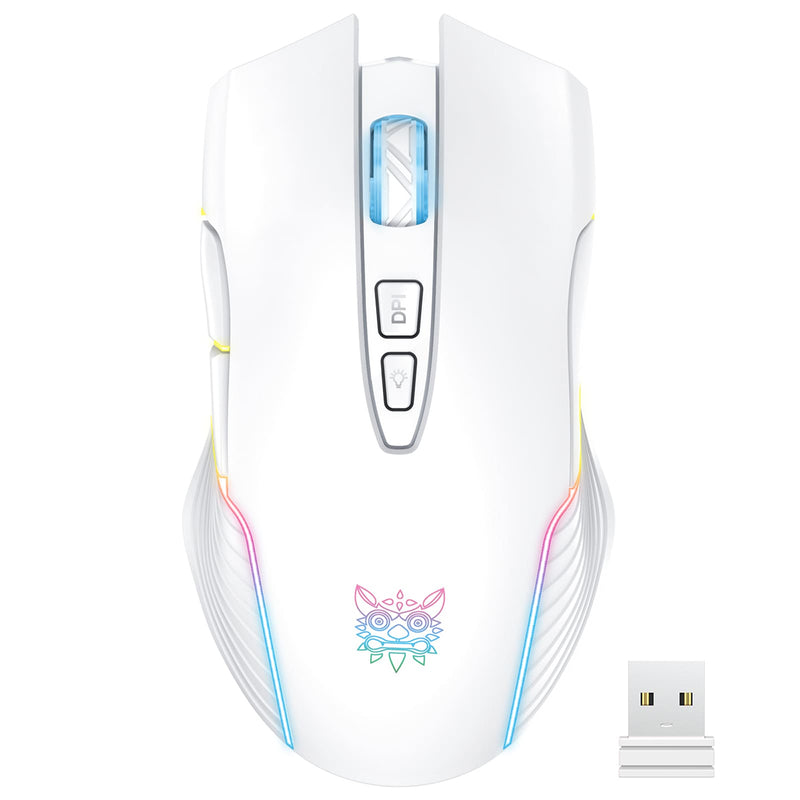 Onikuma CW905 RGB 3600 DPI Wireless E-Sports Gaming Mouse (White)