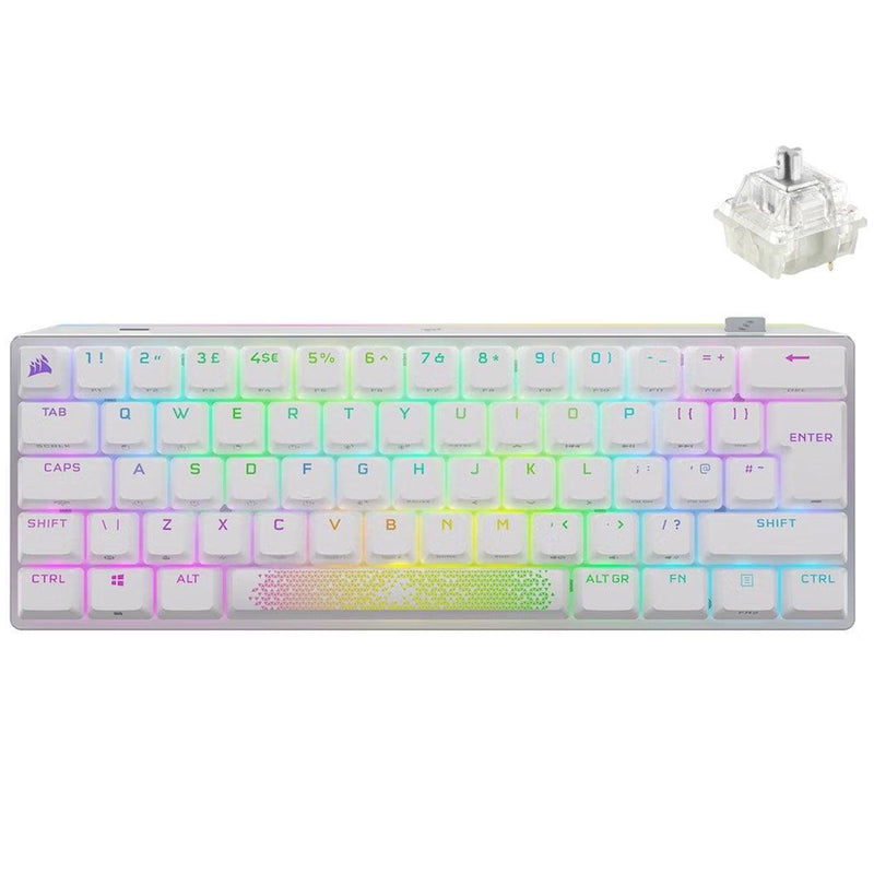 Corsair K70 Pro Mini Wireless 60% Mechanical Cherry MX Speed Switch Gaming Keyboard With RGB Backlighting (White) - DataBlitz