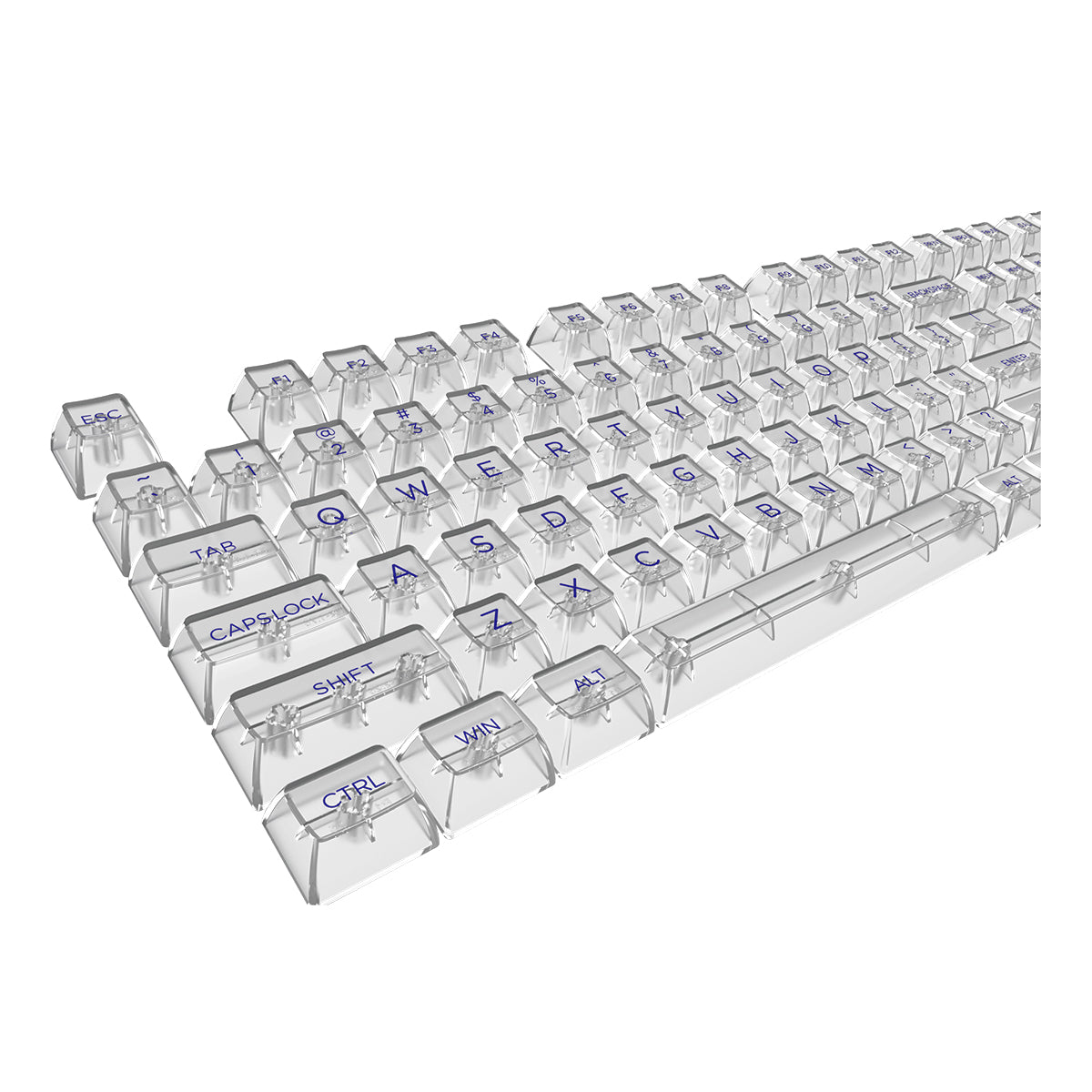 AKKO Clear Full Transparent Keycaps Set ASA 155 Keys Purple Character - DataBlitz