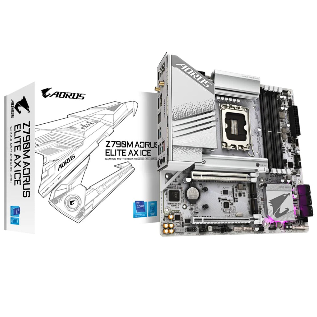Gigabyte Z790M Aorus Elite AX Ice Gaming Motherboard