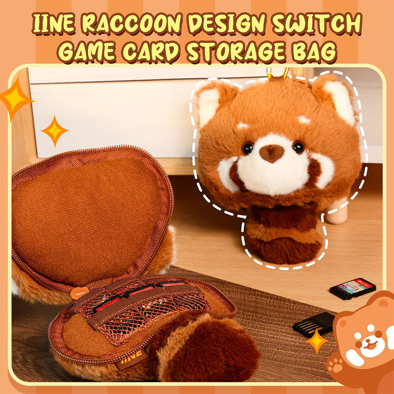 IINE Brown Bear Game Card Plush Storage Case for Switch (L973)