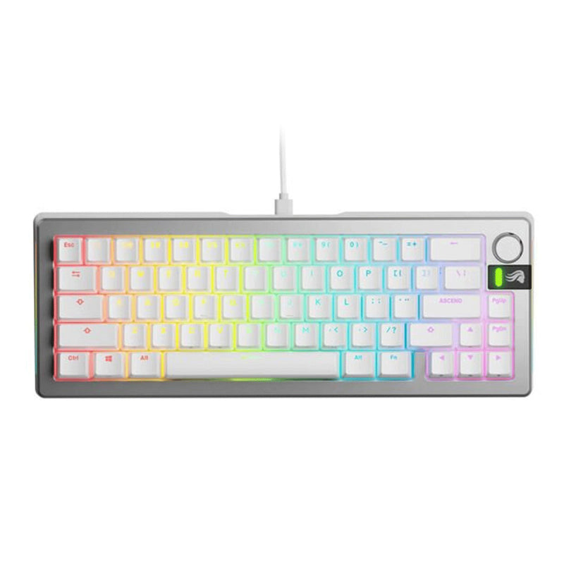 Glorious GMMK 3 Pro 65% Prebuilt Wired Mechanical Gaming Keyboard (Silver) (GLO-KB-GMMK3-PRO-65-PB-FOX-W-SIL-US)