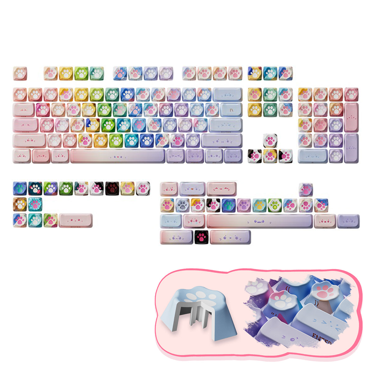 Akko Kitty Paws Keycap Set MAO Profile 142 Keys