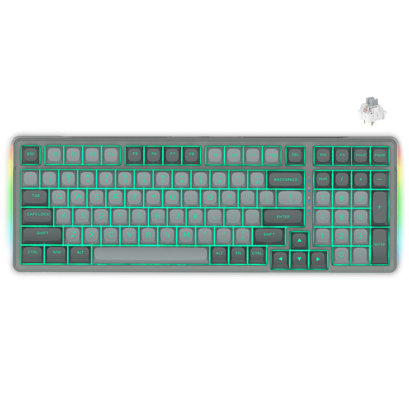 E-Yooso Z-99 RGB 99-Keys Wired Mechanical Keyboard Double Grey (Blue Switch, Silverwood Switch)