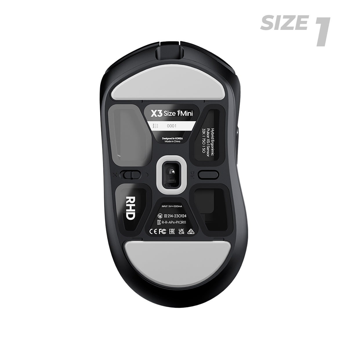 Pulsar X3 Ultralight Weight eSports Mouse Size 1 (Black, White) (PX3R11, PX3R12)