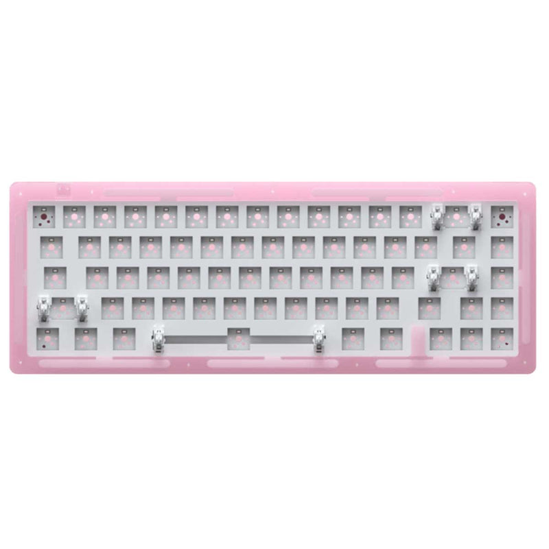 AKKO ACR67 RGB MECHANICAL KEYBOARD ACRYLIC DIY KIT WITH PCB AND COILED CABLE RGB BACKLIT 67-KEY (PINK) - DataBlitz