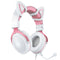 Onikuma X10 Cat Wired Professional Gaming Headset with Noise Cancellation Microphone (White Pink)