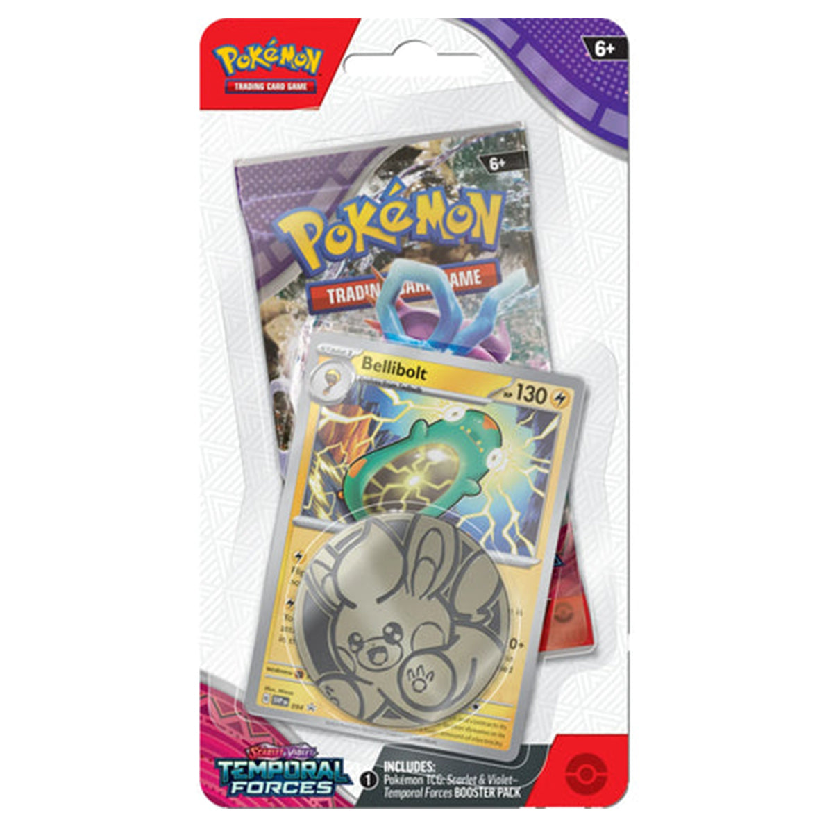 Pokemon Trading Card Game SV05 Scarlet & Violet Temporal Forces Checklane Blister  (188-85649) (Bellibolt, Carvanha)